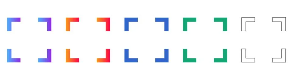 Framing and Selection Corner Icon Set Stock Illustration