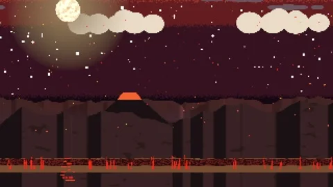 Framing centered orange top structure sitting on canyon ridge, moon halo Vídeo Stock 337885930