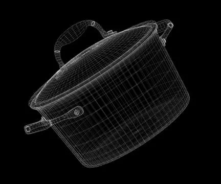 Framing grid in the pan isolated on a background Stock Illustration