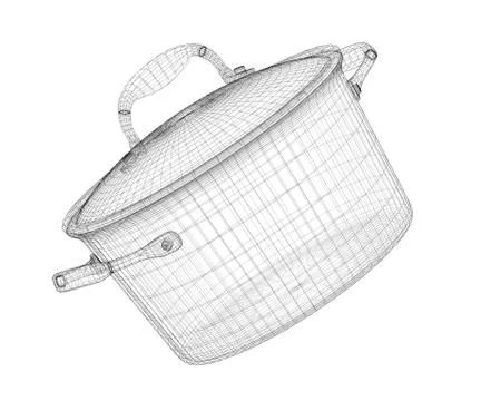 Framing grid in the pan isolated on a background Stock Illustration