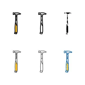 Framing hammer tool color icon vector looks Stock Illustration