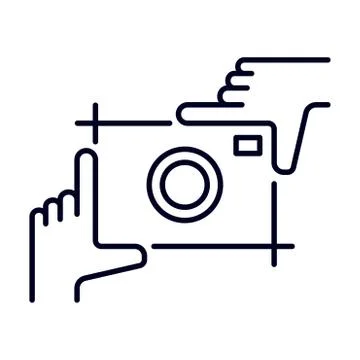 Framing hands template with frame for photo design. Frame made from fingers. Stock Illustration