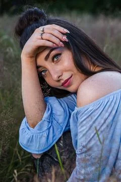 Framing her face Stock Photos