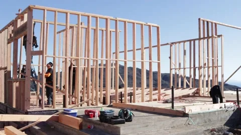 Framing a house timelapse Stock-Footage 228794817