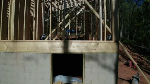 Framing of New Construction Aerial #9 Stock Footage 130324444