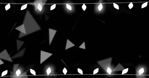 Framing two leaf light strands across digital banner, showing glowing bulbs, Stock Photos