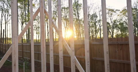 Framing of an unfinished interior timber... | Stock Video | Pond5