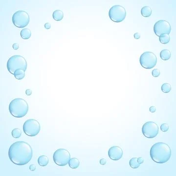 Framr with bright sparkling soap bubbles, vector illustration. Stock Illustration