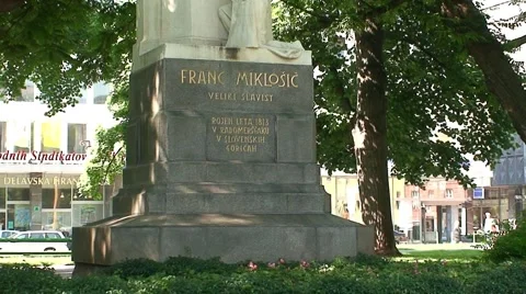 Franc Miklosic Statue Stock Footage 1061200