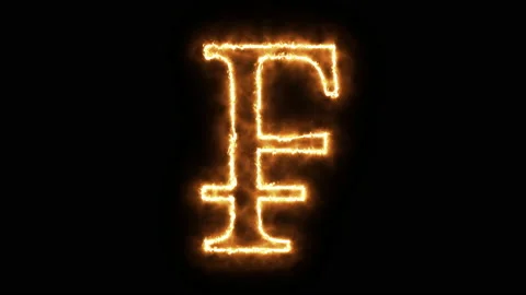 Franc symbol of burning flame. 스톡 동영상 136413476