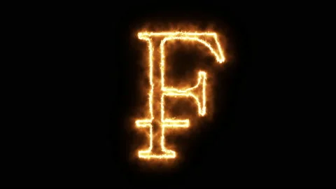 Franc symbol of burning flame. 스톡 동영상 136414963