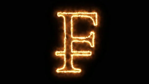 Franc symbol of burning flame. 스톡 동영상 136415059