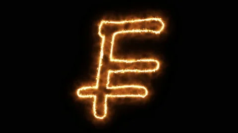 Franc symbol of burning flame. 스톡 동영상 136415078