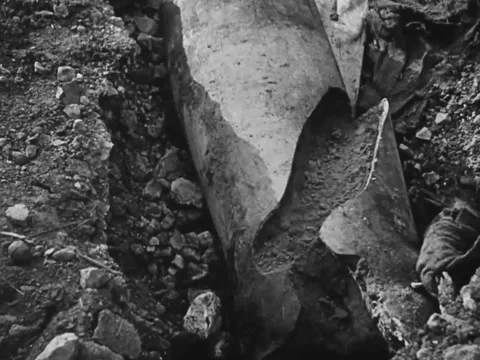 France - 1910s: Broken but unexploded missile Video stock 229896184