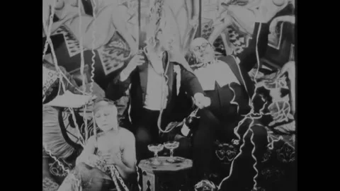 FRANCE - 1926 - In this silent comedy, drunk men enjoy a showgirl performance at Stock Footage 323221040