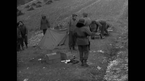 FRANCE - 1944 - General Patch visits the 7th Army headquarters in Luneville Vídeos de archivo 296693290