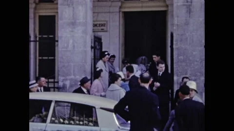 France 1969, Old wedding memory scenes Stock Footage 219460734