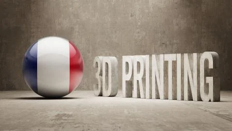France.  3d Printing Concept 스톡 일러스트