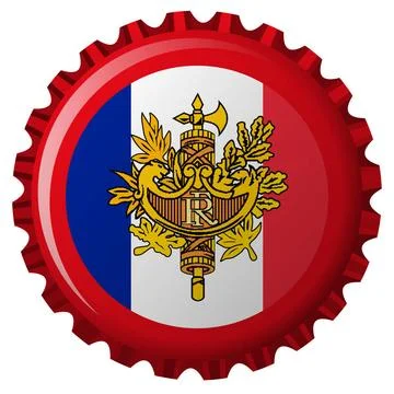 France abstract flag on bottle cap france abstract flag on bottle cap isol... Stock Photos