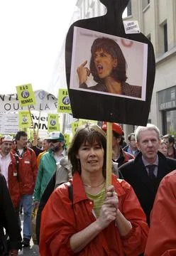 France Alcatel - lucent Workers Demonstrate in Paris - Mar 2007 Stock Photos