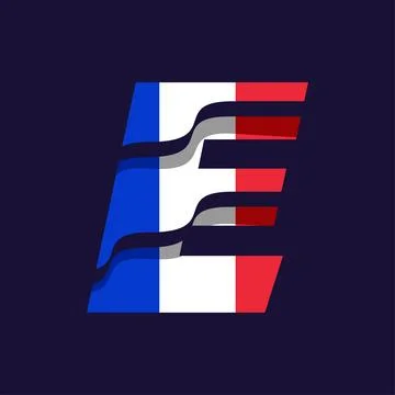 France Alphabet Flag E Stock Illustration