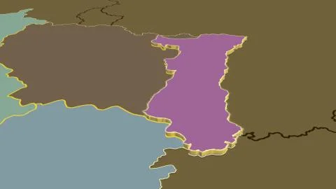 France - Alsace extruded on solid map Illustrazione stock