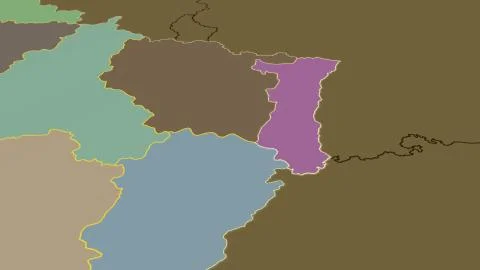 France - Alsace outlined on solid map Illustrazione stock