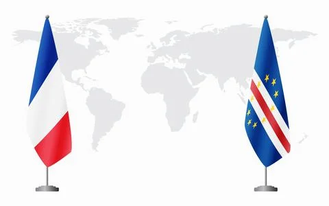 France and Cape Verde flags for official meeting Illustrazione stock