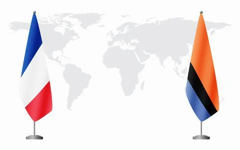 France and Chagos Islands flags for official meeting 스톡 일러스트