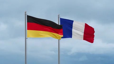 France and Germany flags Video stock 251973267