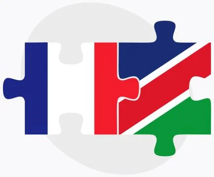 France and Namibia Flags Ilustração Stock
