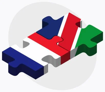 France and Namibia Flags Illustrazione stock
