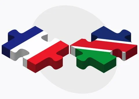 France and Namibia Flags Ilustração Stock