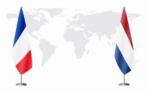 France and Netherlands flags for official meeting Illustrazione stock