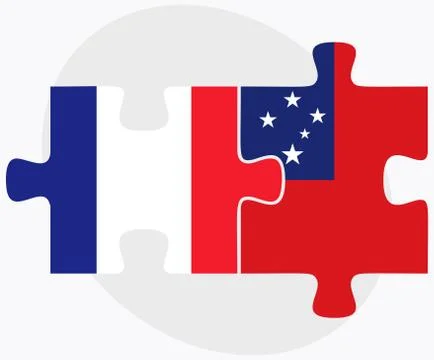 France and Samoa Flags Stock Illustration