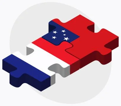 France and Samoa Flags Illustrazione stock
