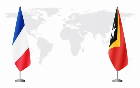 France and Timor-Leste flags for official meeting 스톡 일러스트