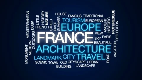 France animated word cloud, text design animation. Stock Footage 75191671