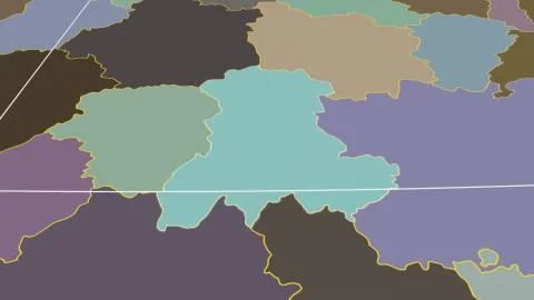 France - Auvergne outlined on solid map Stock Illustration