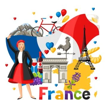 France background design. 스톡 일러스트