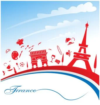 France background with flag Stock Illustration