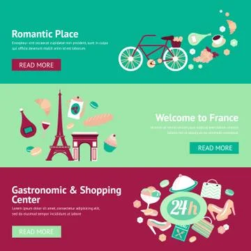 France banner set Illustrazione stock