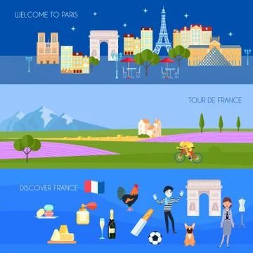 France Banners Set Stock Illustration