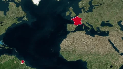 France Border Highlighted Zoom Map Animation 4K 库存影片 330383376