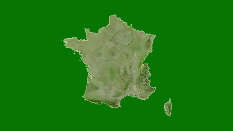 France Border. Satellite Map Stock Footage 147094059