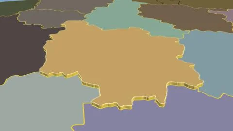 France - Bourgogne extruded on solid map Stock Illustration