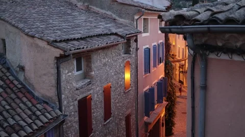 France. Buis-les-Baronnies. Tourism. Mountains. Provence. Evening village Stock Footage 246680609