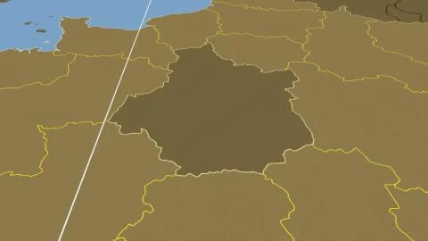 France - Centre outlined on bilevel map Stock Illustration