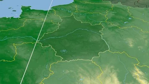 France - Centre outlined on physical map Stock Illustration