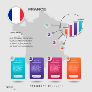 France Chart Infographic Element Stock Illustration